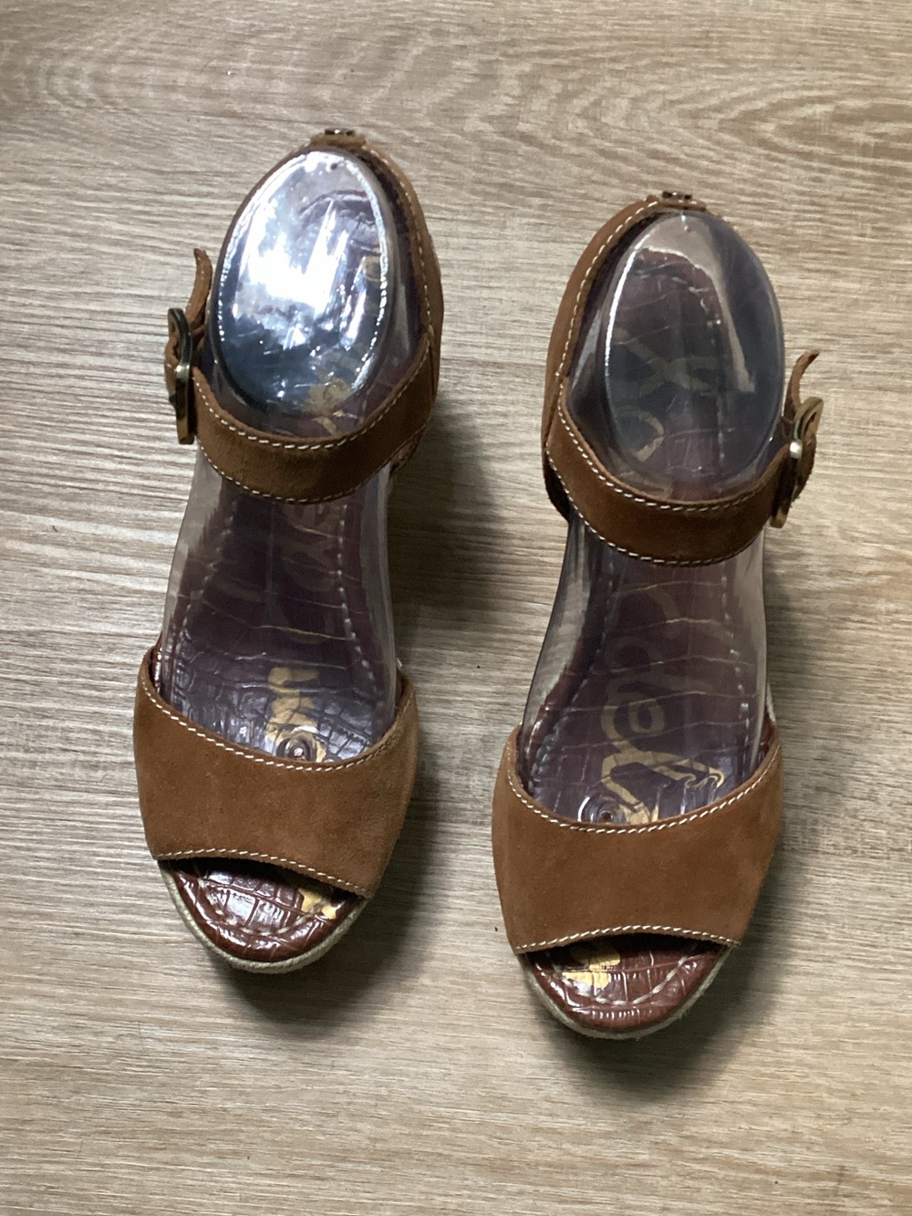 Sam Edelman Dimitree brown Suede Espadrille Wedge Sandals Sz 7.5